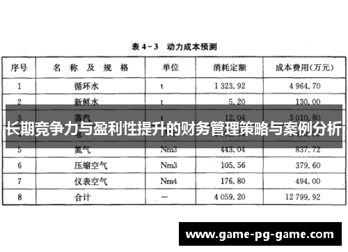 长期竞争力与盈利性提升的财务管理策略与案例分析 长期竞争力与盈利性提升的财务管理策略与案例分析